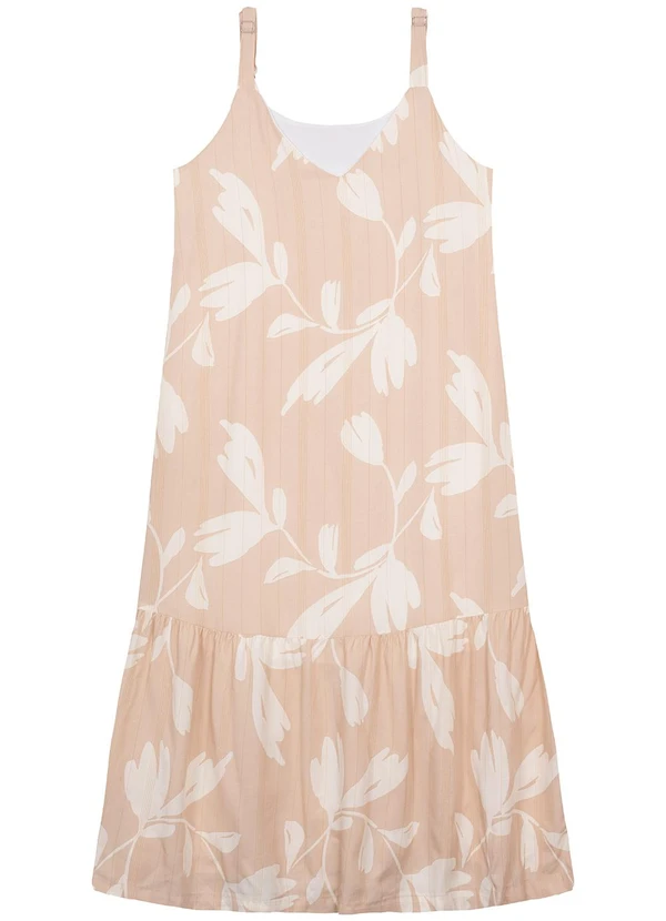 Malwee - Vestido Rosê Evasê Tropical Amplo 2