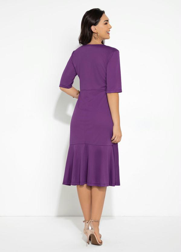 Outlet - Vestido Roxo com Babado 2