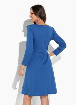 Rosalie - Vestido Azul com Babado - ROSALIE