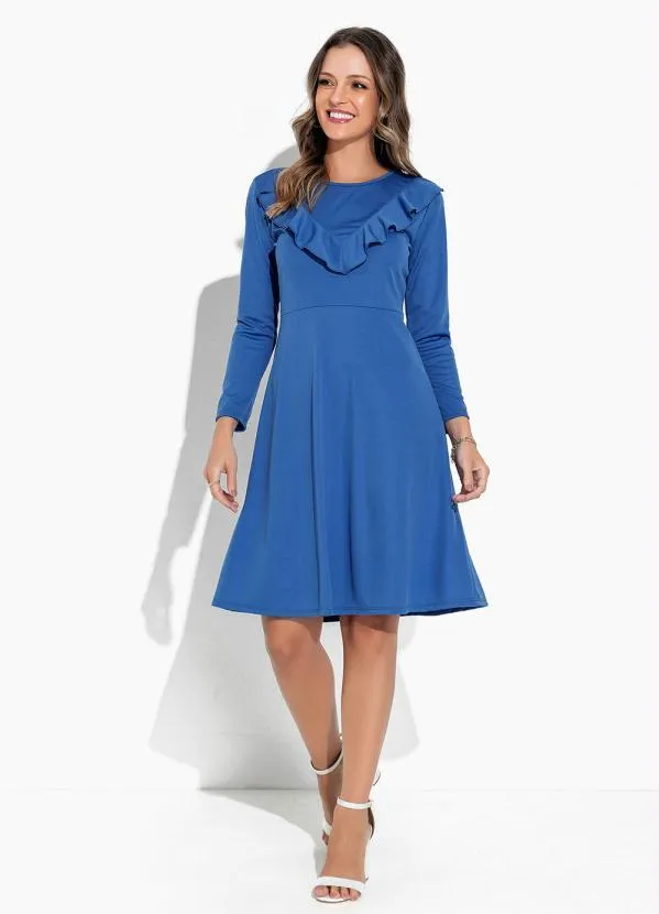 Rosalie - Vestido Azul com Babado 3