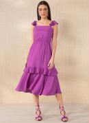 Vestido Roxo com Babado