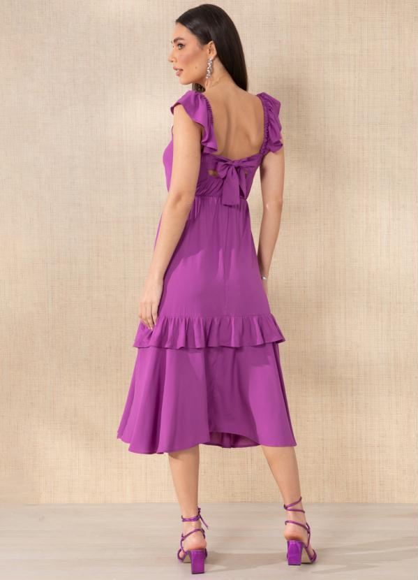 Quintess - Vestido Roxo com Babado 2