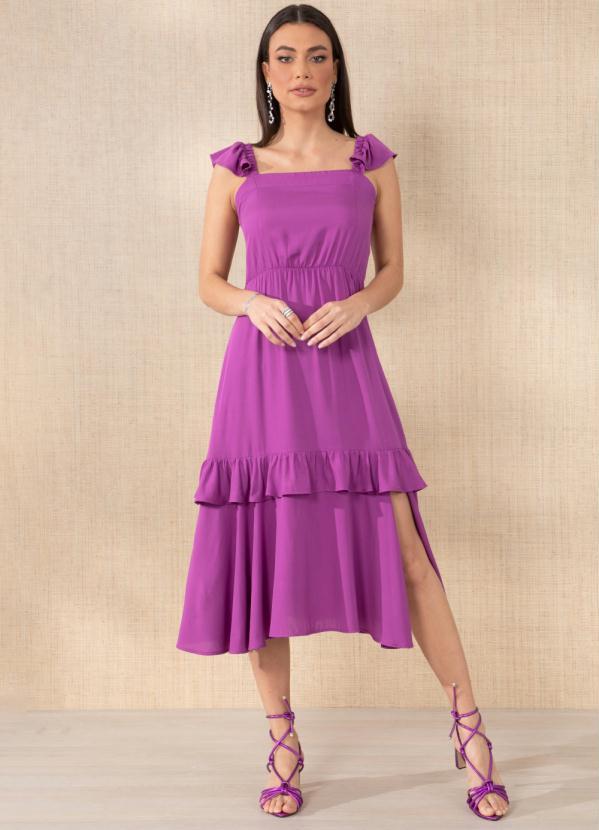 Quintess - Vestido Roxo com Babado 3