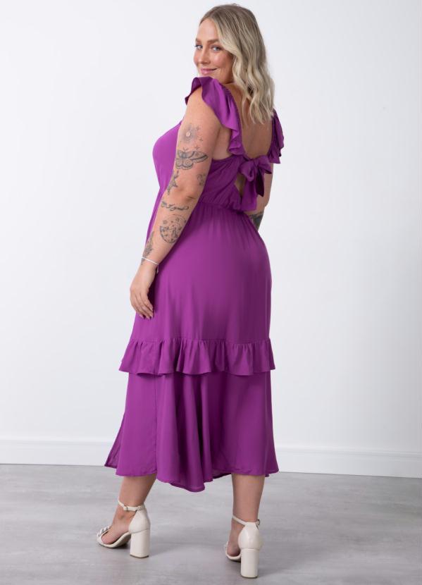 Quintess - Vestido Roxo com Babado 6