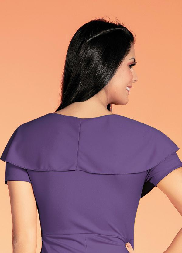 Outlet - Vestido Roxo com Faixa Moda Evangélica 4