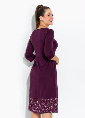 Rosalie - Vestido Roxo com Gola - ROSALIE