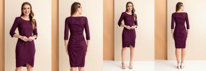 Vestido Roxo com Transpasse