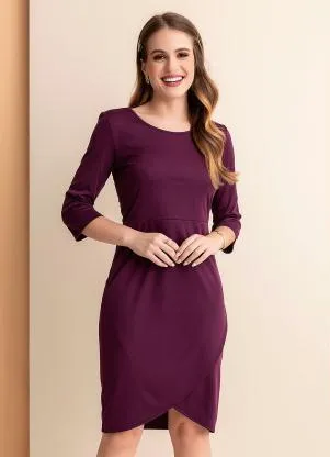 Rosalie - Vestido Roxo com Transpasse - ROSALIE