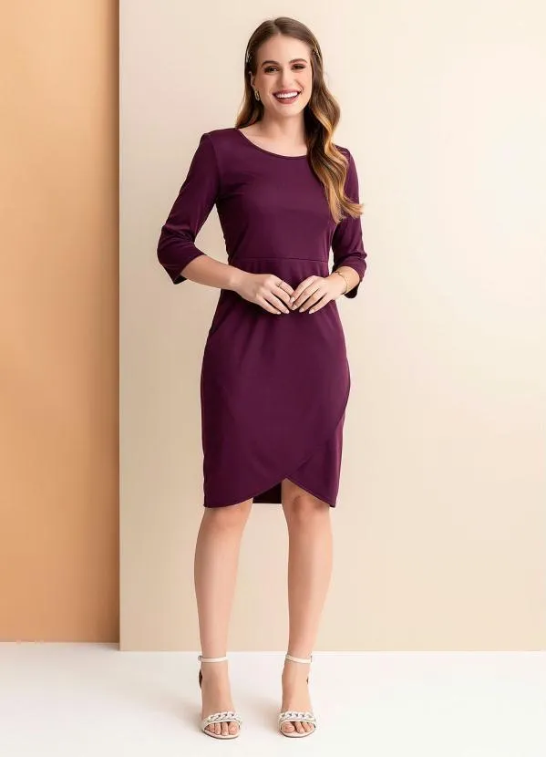 Rosalie - Vestido Roxo com Transpasse 3