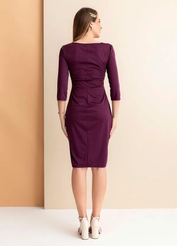 Rosalie - Vestido Roxo com Transpasse 4