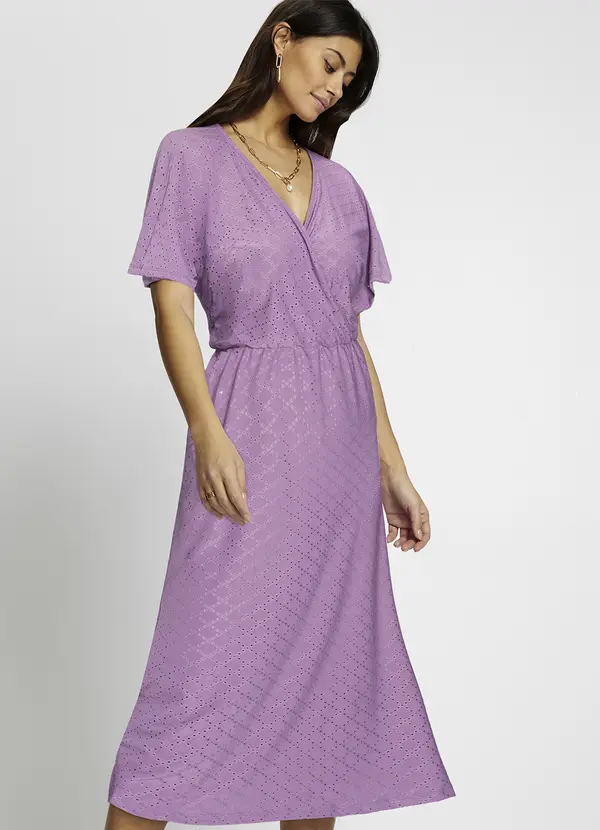 bonprix - Vestido Roxo em Malha Laise