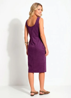 Quintess - Vestido Roxo em Malha Suede - QUINTESS