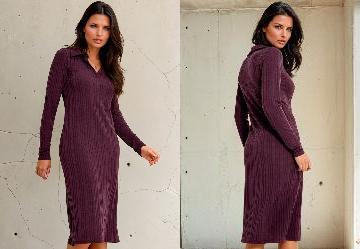 Vestido Roxo em Malha Texturizada