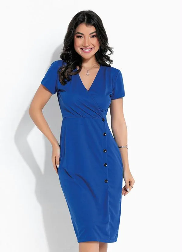 Rosalie - Vestido Royal Decote Midi