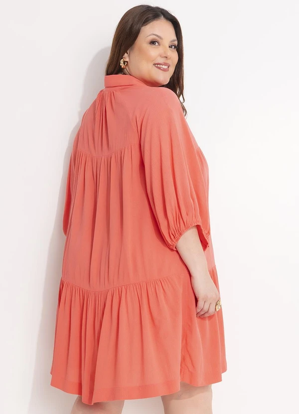 Quintess - Vestido Salmão em Viscose Plana 15