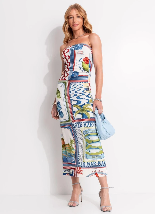 Farm - Vestido sem Alça Selo Praiano Off White 3