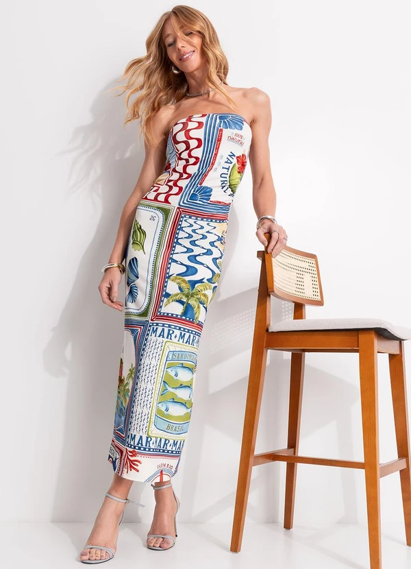 Farm - Vestido sem Alça Selo Praiano Off White 7