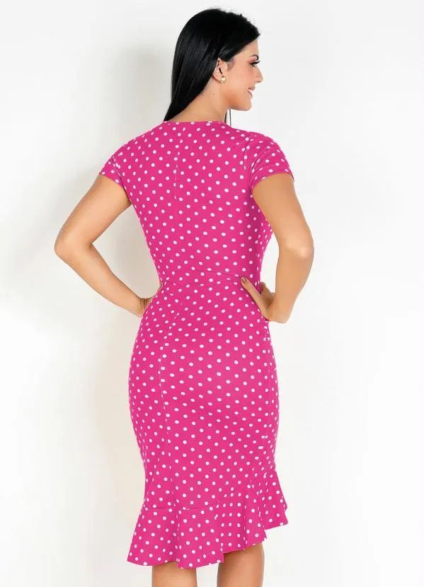 Rosalie - Vestido Sereia Poá Pink Mullet 2