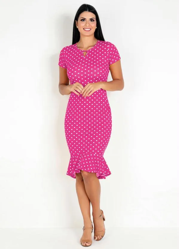 Rosalie - Vestido Sereia Poá Pink Mullet 3