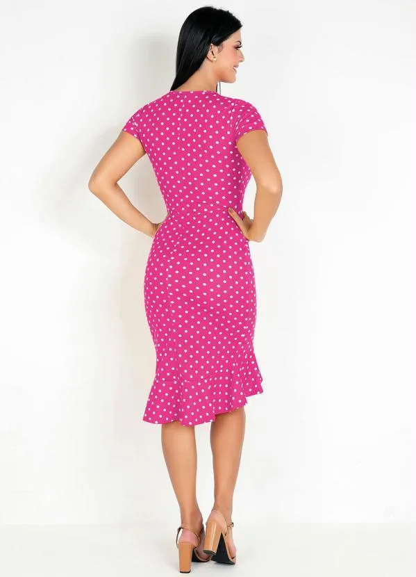 Rosalie - Vestido Sereia Poá Pink Mullet 4