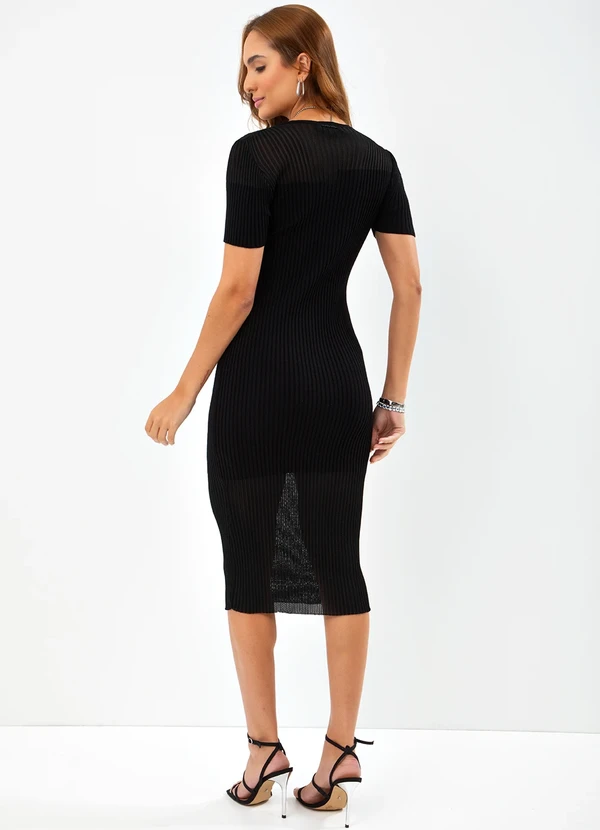 John John - Vestido Shade Tricot Preto 4