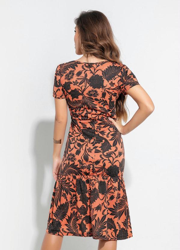 Outlet - Vestido Soltinho Floral Ferrugem 2