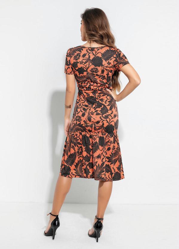 Outlet - Vestido Soltinho Floral Ferrugem 4