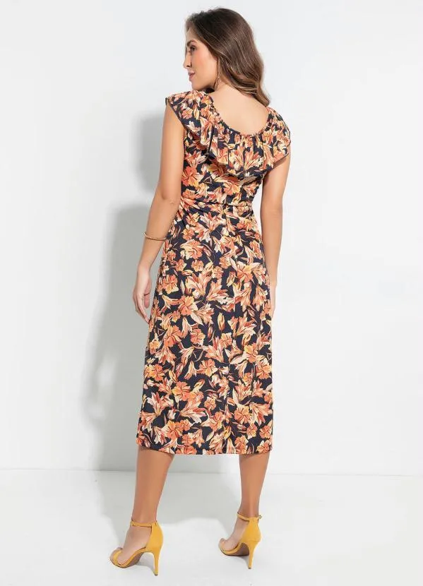 Queima Estoque - Vestido Soltinho Floral Marinho 3