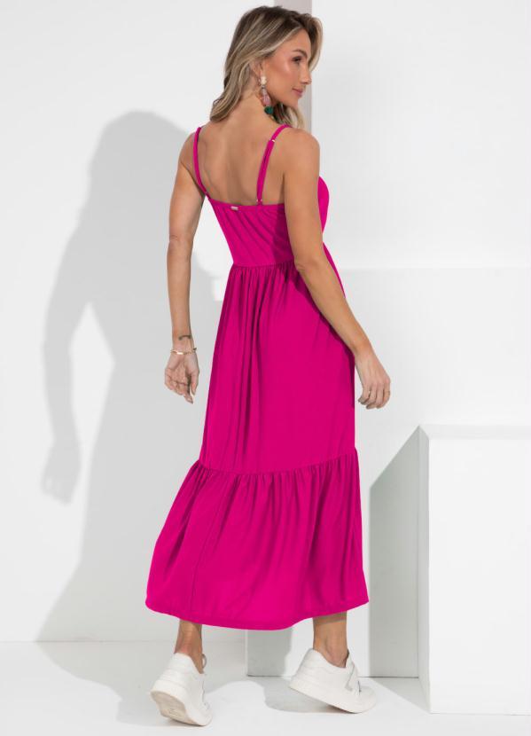 Quintess - Vestido Soltinho Fúcsia com Babado 2