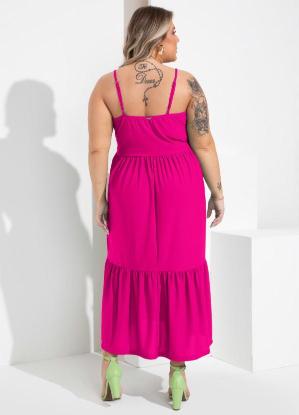Quintess - Vestido Soltinho Fúcsia com Babado 4