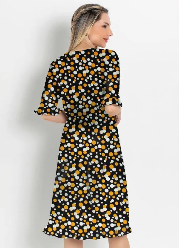 Rosalie - Vestido Soltinho Poá Preta 2