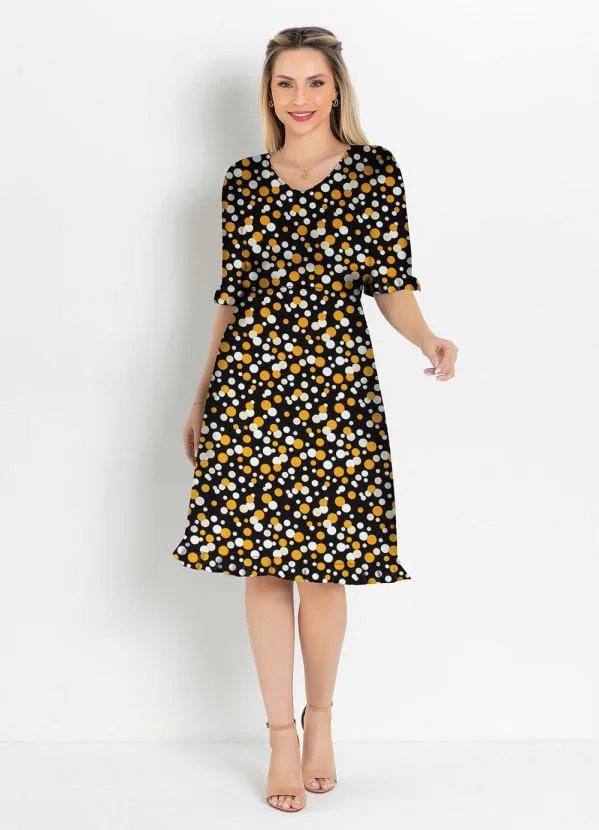 Rosalie - Vestido Soltinho Poá Preta 3