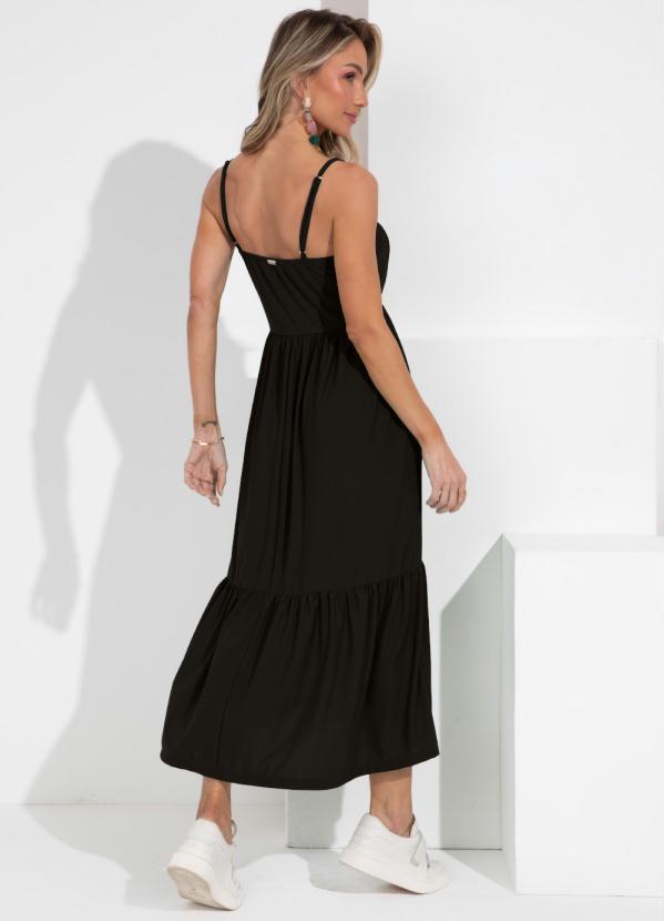 Quintess - Vestido Soltinho Preto com Babado 2