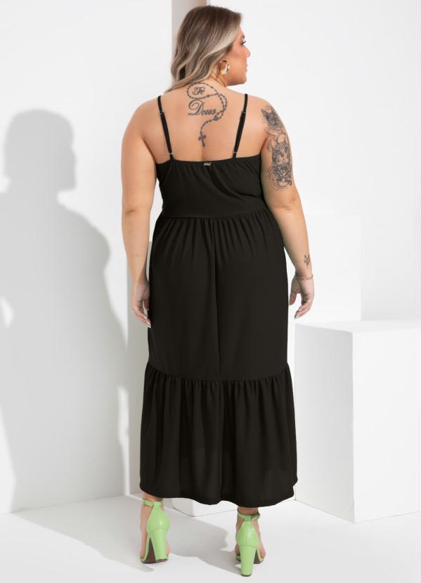 Quintess - Vestido Soltinho Preto com Babado 4