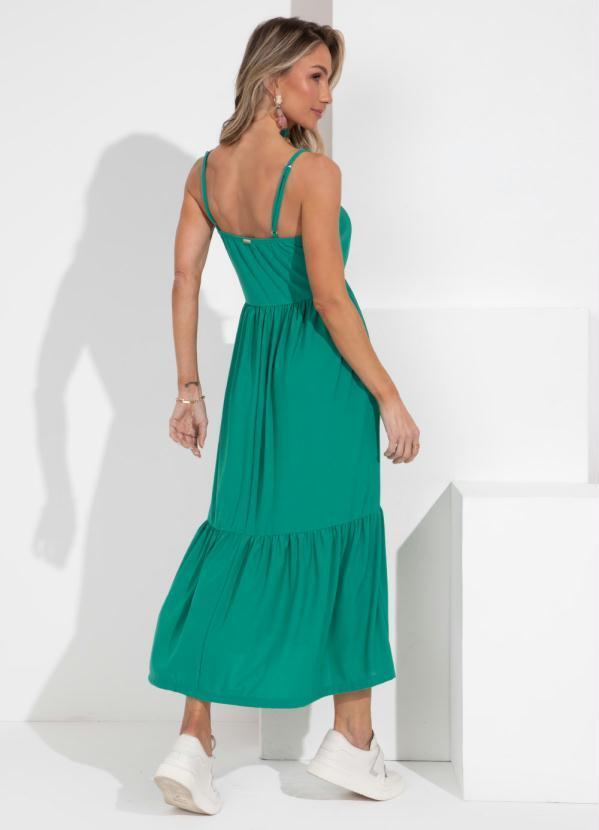Quintess - Vestido Soltinho Verde com Babado 2