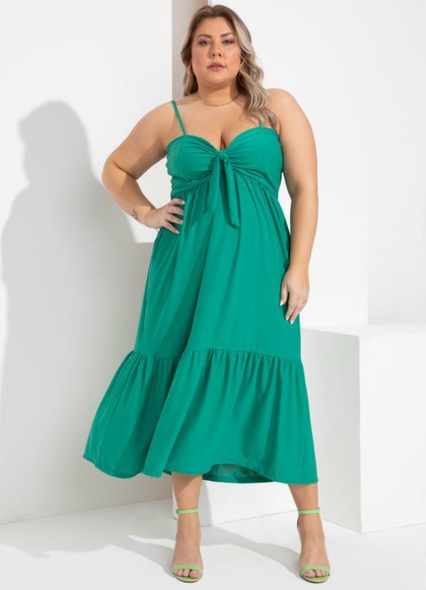 Quintess - Vestido Soltinho Verde com Babado 5