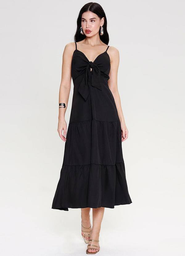 Gatabakana - Vestido Solto com Amarracao Preto