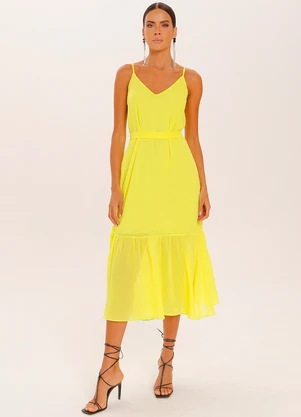 Outlet - Vestido Solto Glamis Amarelo - OUTLET
