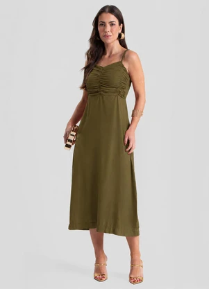 Dianna - Vestido Super Midi Alças em Tranças Verde - DIANNA