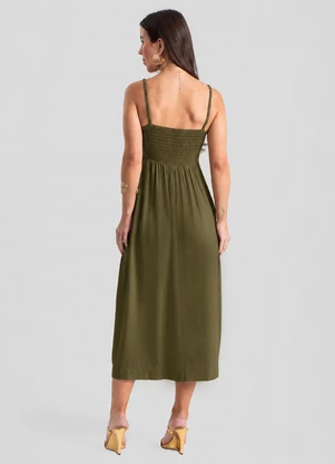 Dianna - Vestido Super Midi Alças em Tranças Verde - DIANNA