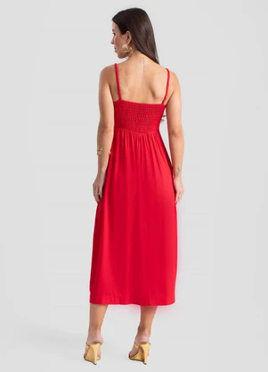 Dianna - Vestido Super Midi Alças em Tranças Vermelho - DIANNA