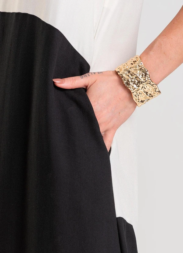 Dianna - Vestido Super Midi Bicolor Preto 3