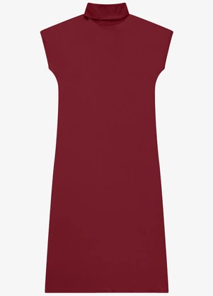Rovitex - Vestido Super Midi com Gola Alta Vermelho - ROVITEX