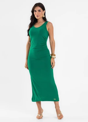 Rovitex - Vestido Super Midi Feminino Molecotton Verde - ROVITEX