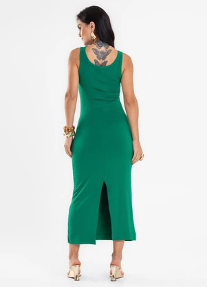 Rovitex - Vestido Super Midi Feminino Molecotton Verde - ROVITEX