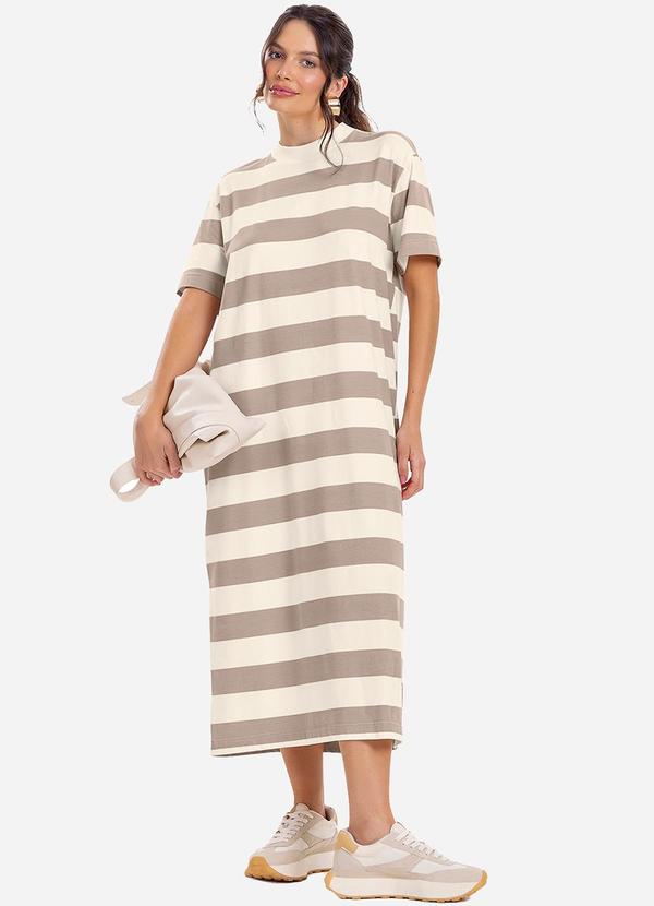 Rovitex - Vestido Super Midi Marrom