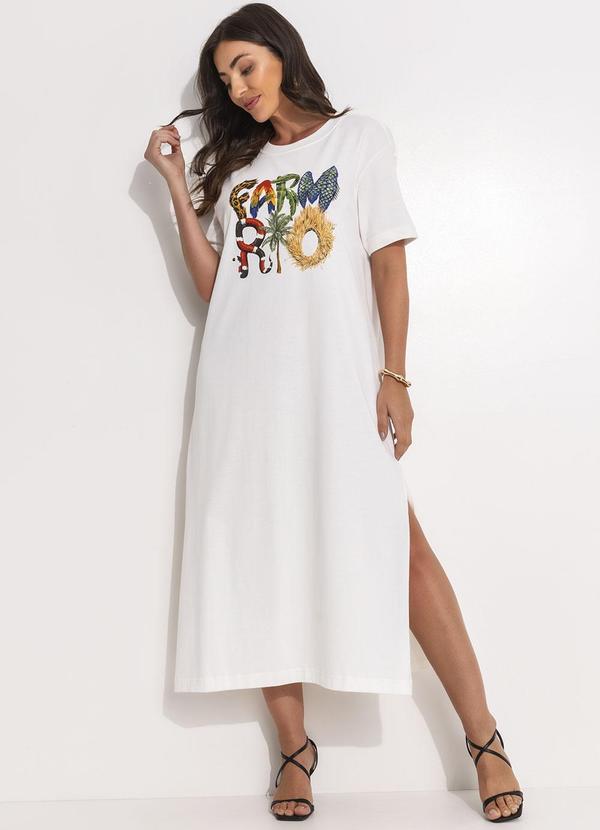 Farm - Vestido T-Shirt Cropped Farm Rio Off White 3