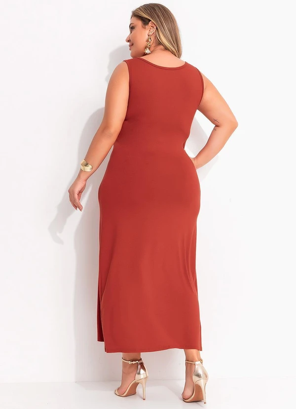 Quintess - Vestido Telha Midi sem Mangas com Botões 2