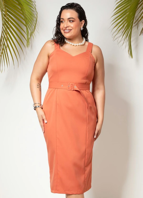 Quintess - Vestido Terracota em Crepe Plano 6