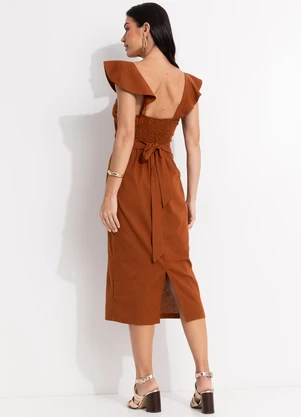 Quintess - Vestido Terracota em Linho - QUINTESS